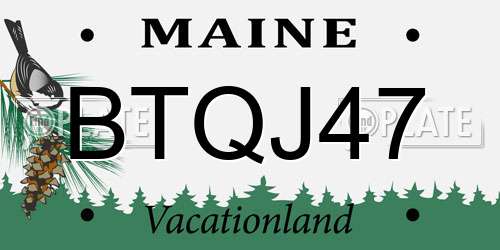 BTQJ47 Maine License Plate