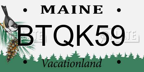 BTQK59 Maine License Plate