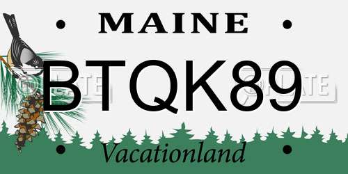 BTQK89 Maine License Plate