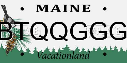 BTQQGGG Maine License Plate