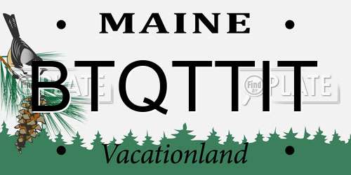BTQTTIT Maine License Plate