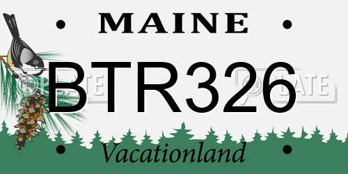 BTR326 Maine License Plate