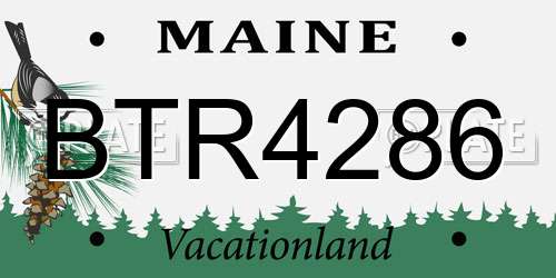 BTR4286 Maine License Plate