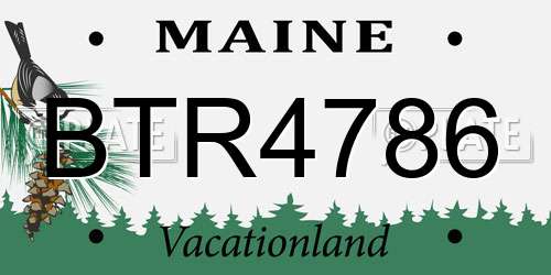 BTR4786 Maine License Plate