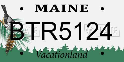 BTR5124 Maine License Plate