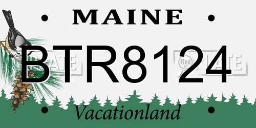 BTR8124 Maine License Plate