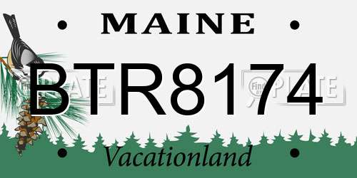 BTR8174 Maine License Plate