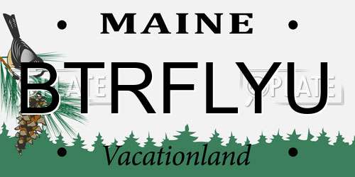 BTRFLYU Maine License Plate