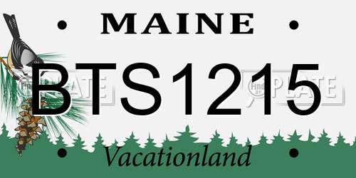BTS1215 Maine License Plate
