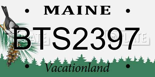 BTS2397 Maine License Plate