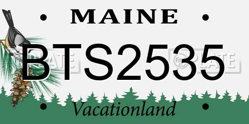 BTS2535 Maine License Plate