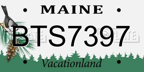 BTS7397 Maine License Plate