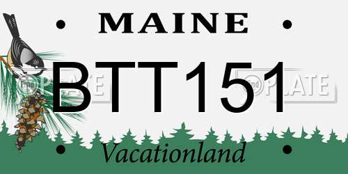 BTT151 Maine License Plate