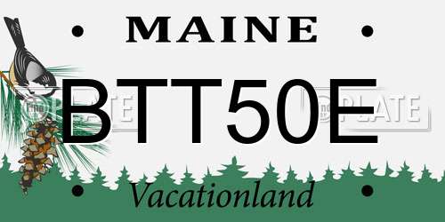 BTT50E Maine License Plate