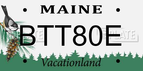 BTT80E Maine License Plate