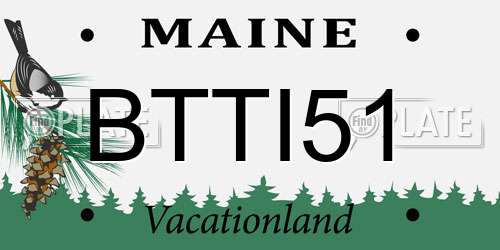 BTTI51 Maine License Plate