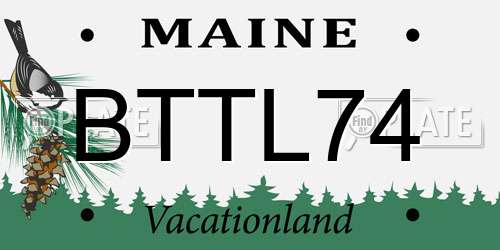 BTTL74 Maine License Plate