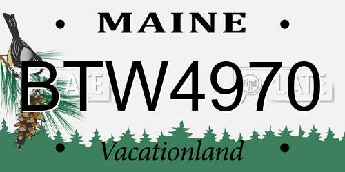 BTW4970 Maine License Plate