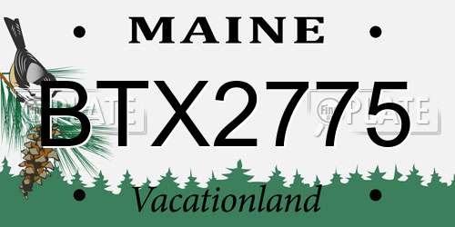 BTX2775 Maine License Plate