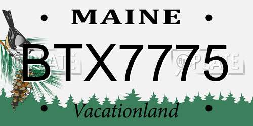 BTX7775 Maine License Plate