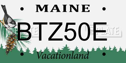 BTZ50E Maine License Plate