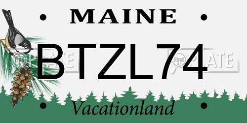BTZL74 Maine License Plate