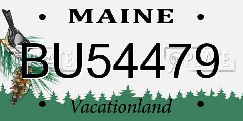 BU54479 Maine License Plate