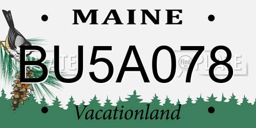 BU5A078 Maine License Plate