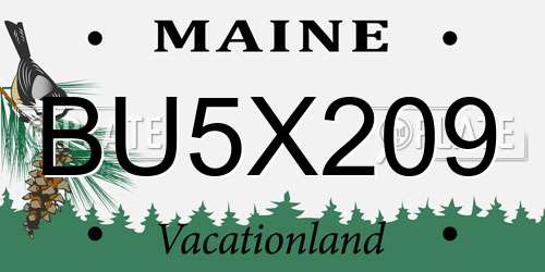 BU5X209 Maine License Plate