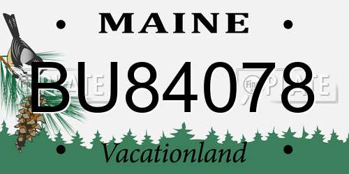 BU84078 Maine License Plate