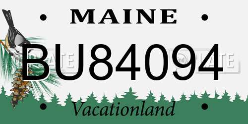 BU84094 Maine License Plate