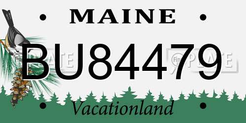 BU84479 Maine License Plate