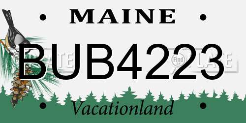 BUB4223 Maine License Plate