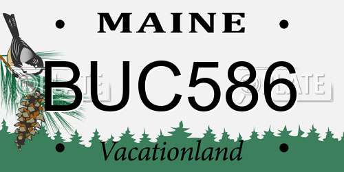 BUC586 Maine License Plate