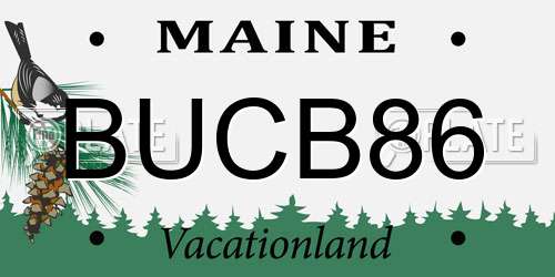 BUCB86 Maine License Plate