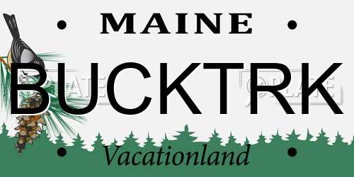 BUCKTRK Maine License Plate