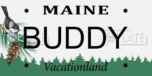 BUDDY Maine License Plate