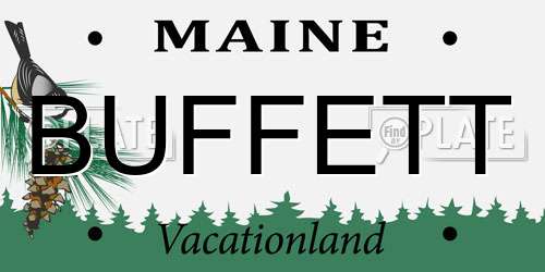 BUFFETT Maine License Plate