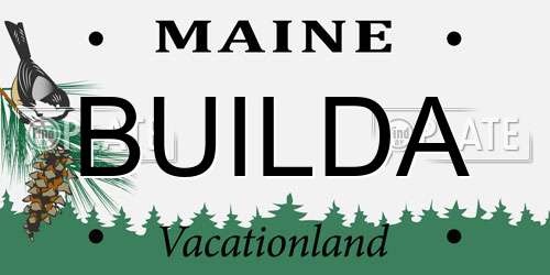 BUILDA Maine License Plate