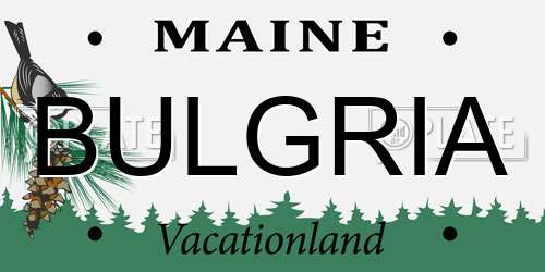BULGRIA Maine License Plate