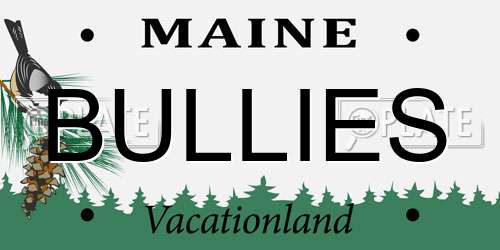 BULLIES Maine License Plate