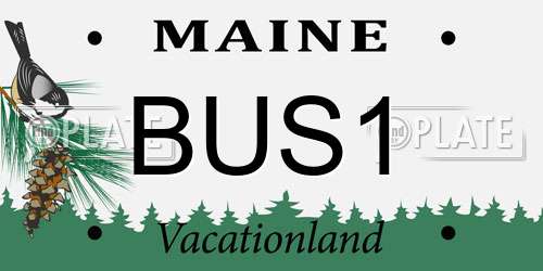 BUS1 Maine License Plate