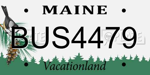 BUS4479 Maine License Plate
