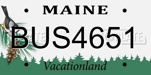 BUS4651 Maine License Plate