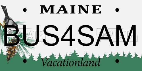 BUS4SAM Maine License Plate