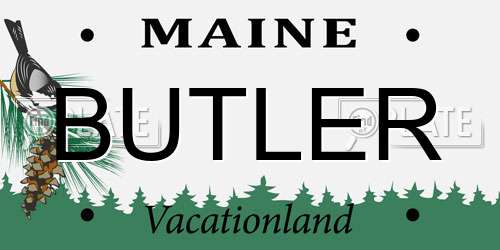 BUTLER Maine License Plate