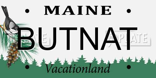 BUTNAT Maine License Plate