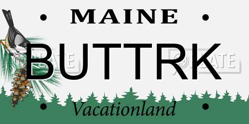 BUTTRK Maine License Plate