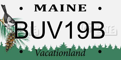 BUV19B Maine License Plate