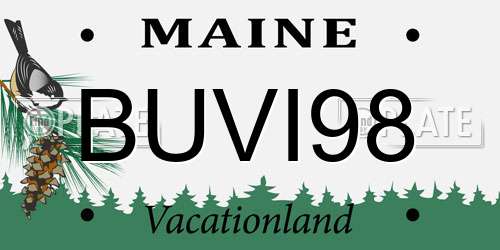 BUVI98 Maine License Plate